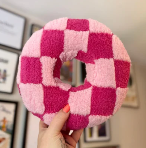 Pink Chequered Piercing Pillow