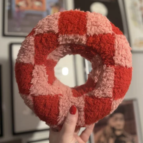 Red/Pink Chequered Piercing Pillow