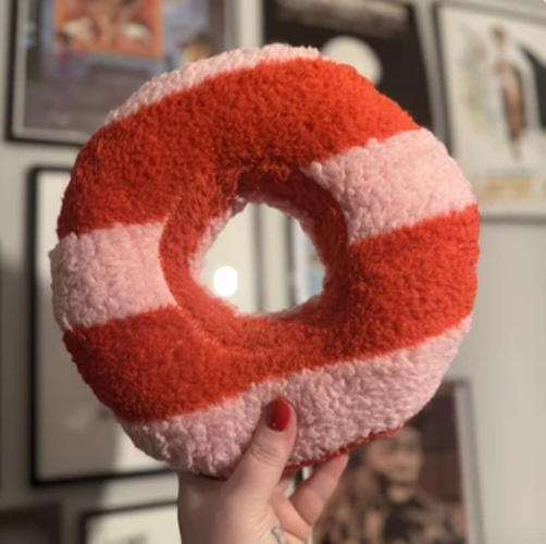 Red/Pink Striped Piercing Pillow