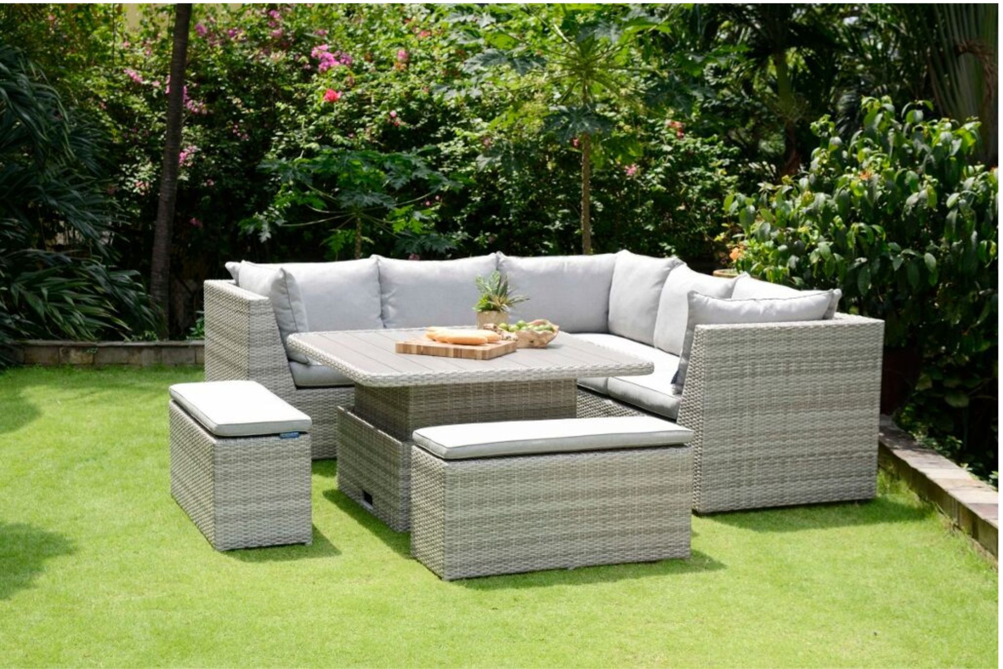 Bergen Six Seat Rattan Weave Garden Furniture