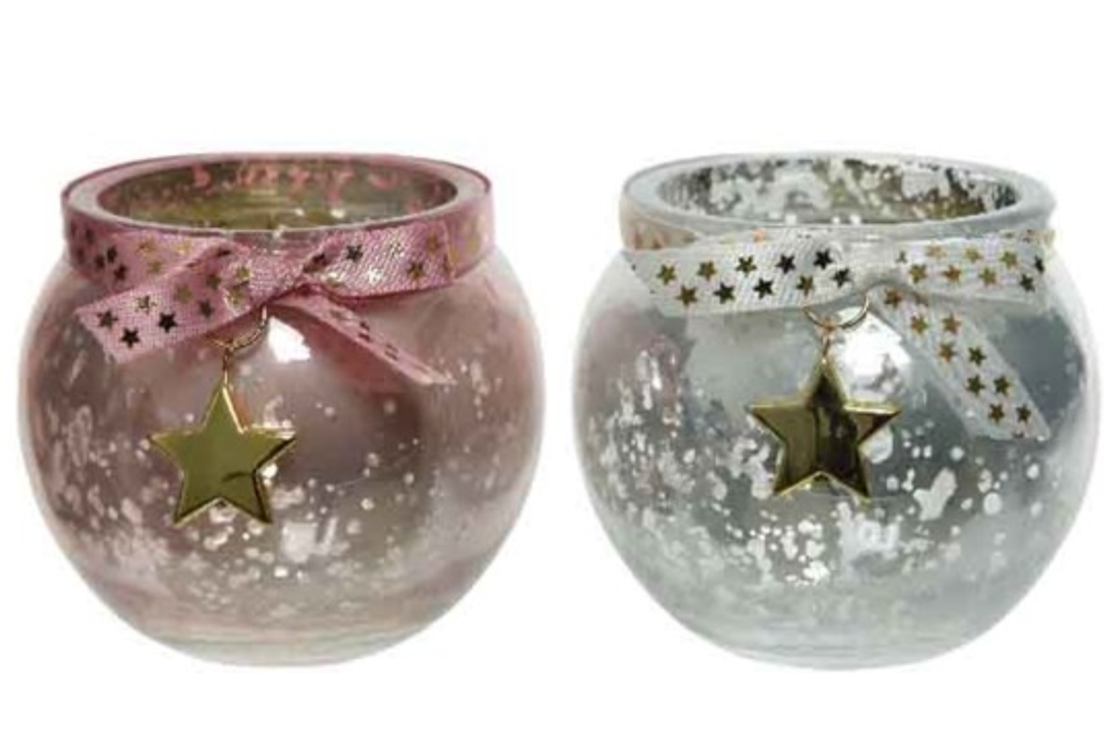 TEALIGHT ANTIQUE WITH BOW