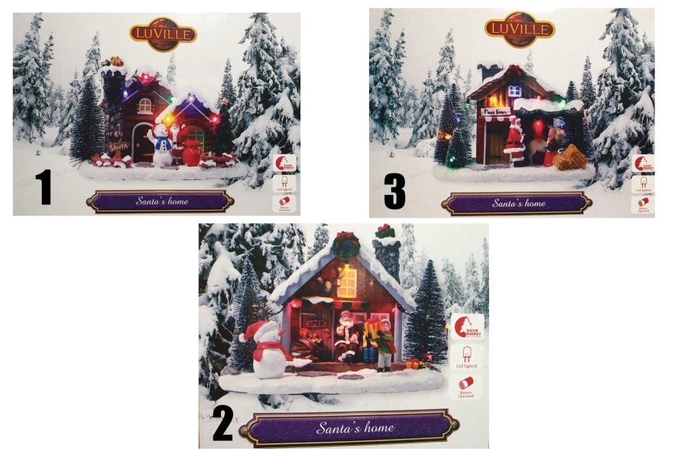 SCENERY SANTA'S HOME with lights
