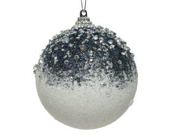 BAUBLE GLITTER ICY BLUE dia 8cm