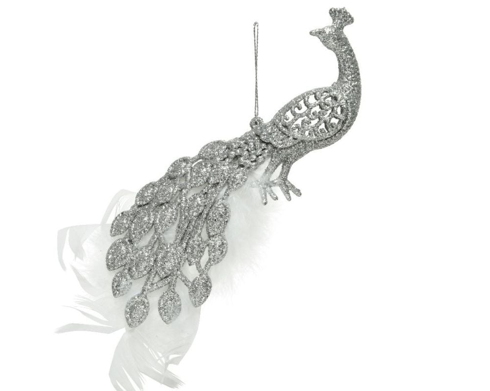 SILVER PEACOCK HANGING