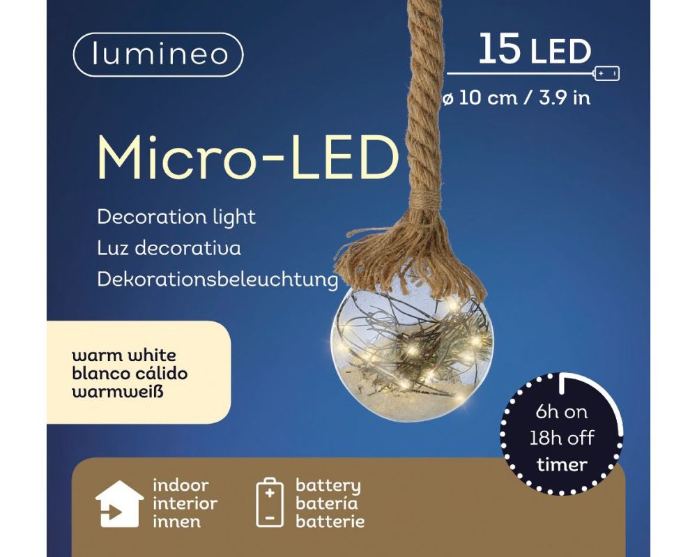 Micro LED Transparent Natural Ball - dia 10 cm