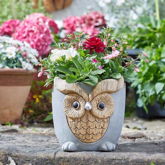 Woodstone - Owl Planter