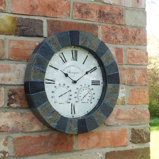 STONEGATE WALL CLOCK & THERMOMETER 14