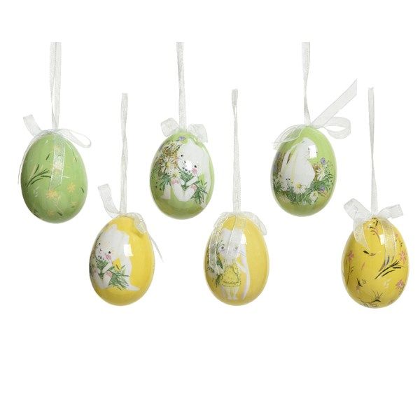 Easter Foam Eggs - Yellow and Green mix - set of 6