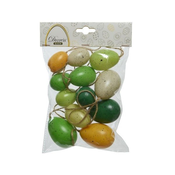 Easte Eggs - Green Plastic - pack of 12
