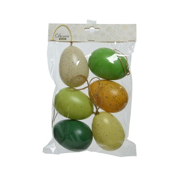 Easte Eggs - Green Plastic - pack of 6