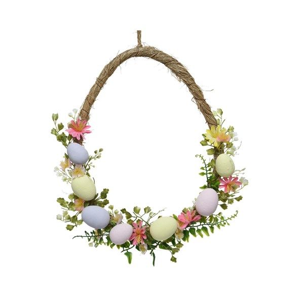 Easte Wreath - Spring Flowers and Eggs