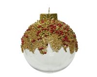 BAUBLE WITH GOLD RED BEADS
