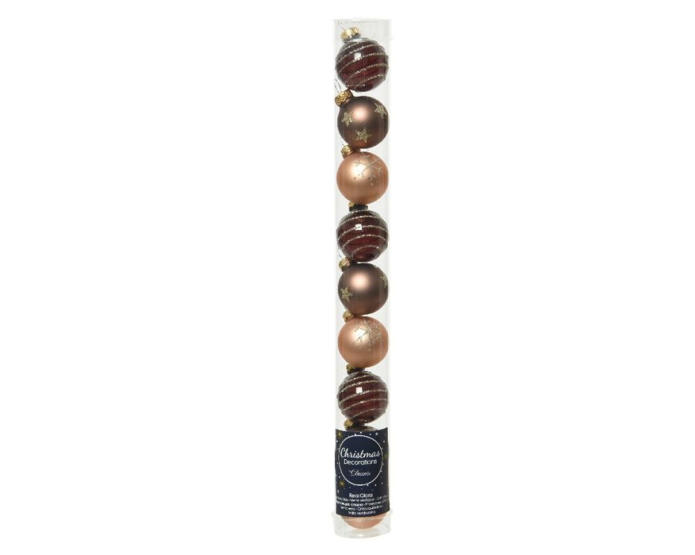 MINI BAUBLES BROWN TUBE OF 9