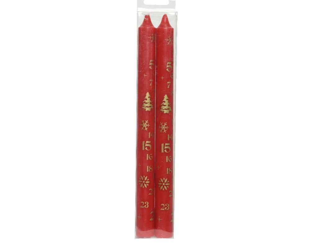 ADVENT CANDE SET OF 2 RED