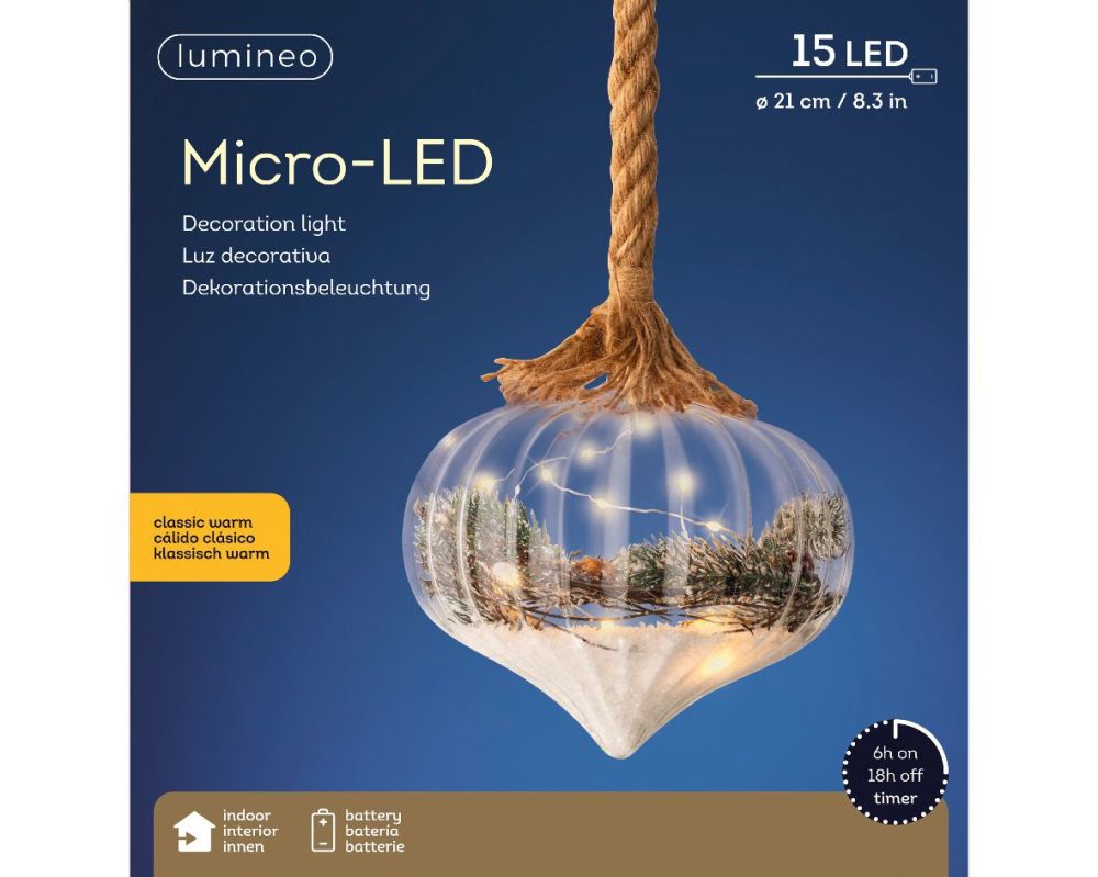 Micro LED Transparent Natural Onion Shape - dia 20 cm
