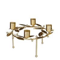 ADVENT CANDLE HOLDER GOLD LEAVES