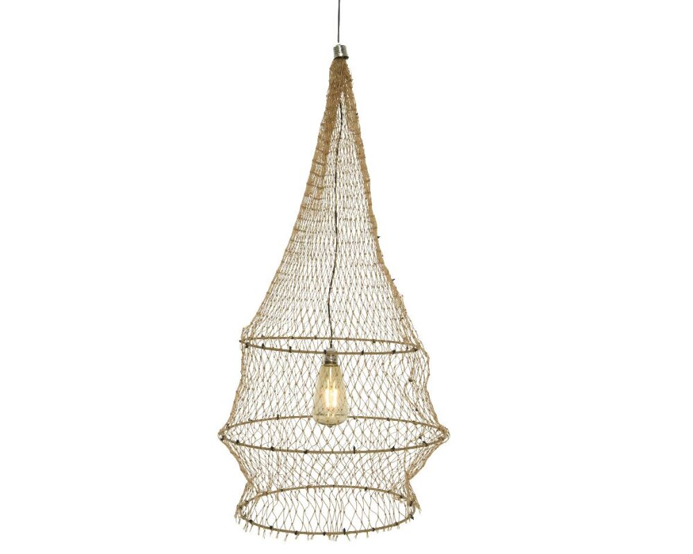Solar Hanging Fish net Light - natural