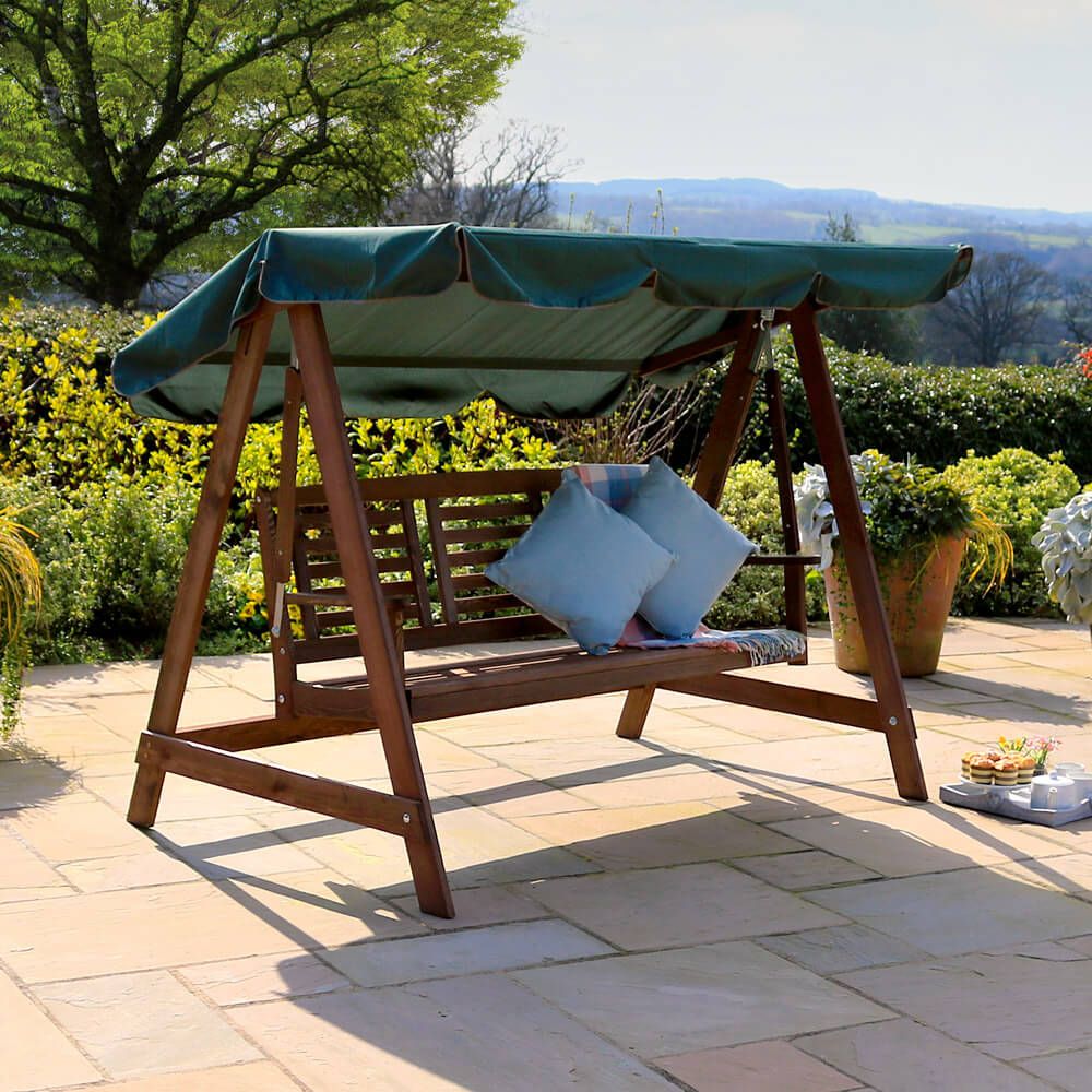 Zest Lyon 3 Seater Swing| Wooden Garden Furniture | Drinagh Garden Centre