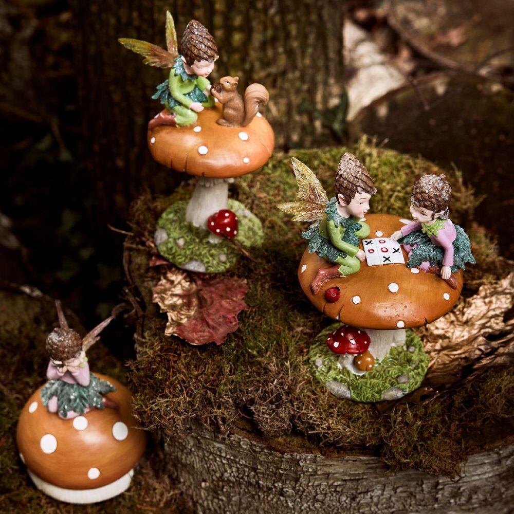 Autumn mushroom with fairies