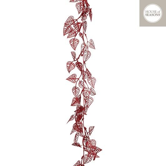 Garland red leaves Glitter