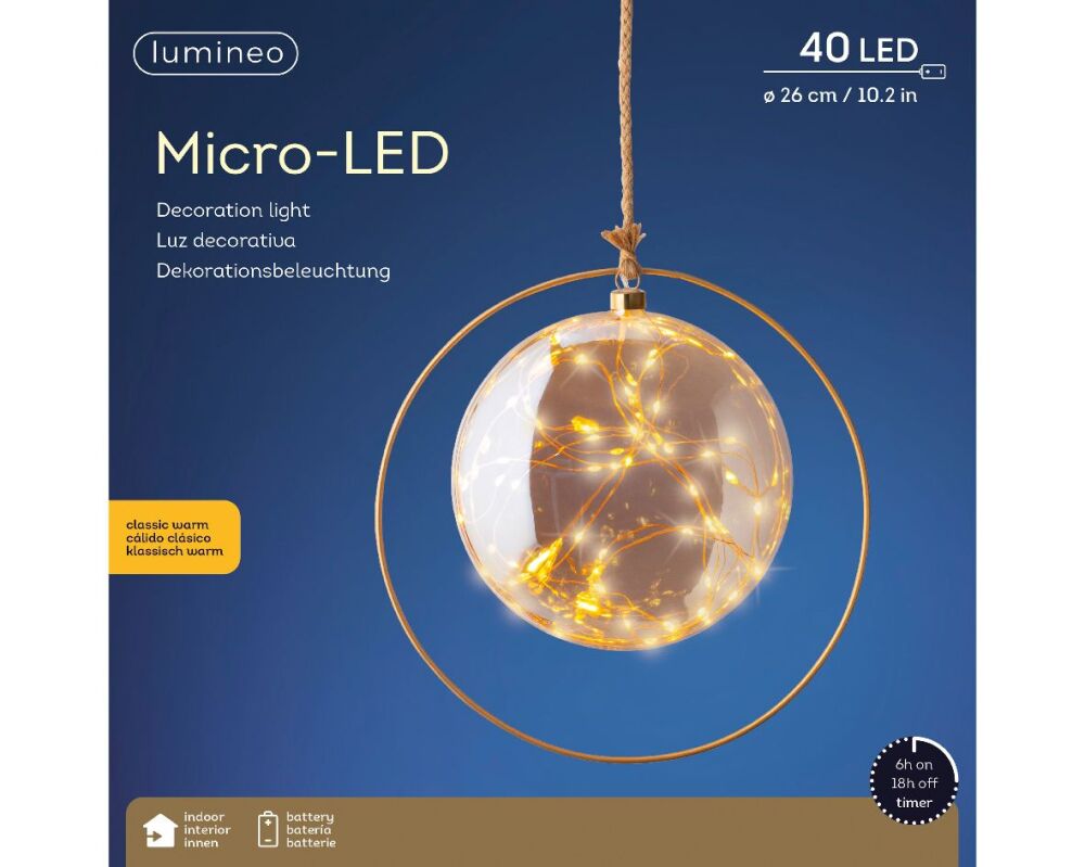 Micro LED Disc Ball Amber - dia 26