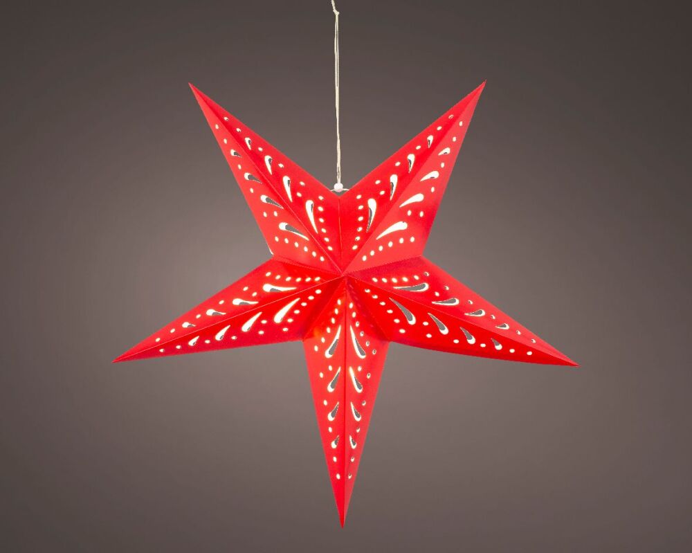 Christmas Paper LED Star - Red