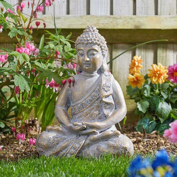 Garden Statue Ornament - Resting Buddha - Medium