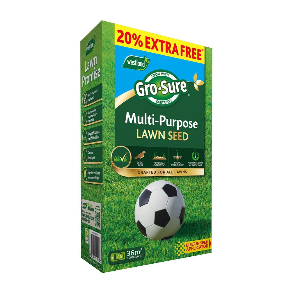 Gro-sure Multi Purpose Lawn Seed - 30sqm + 20% Extra Free