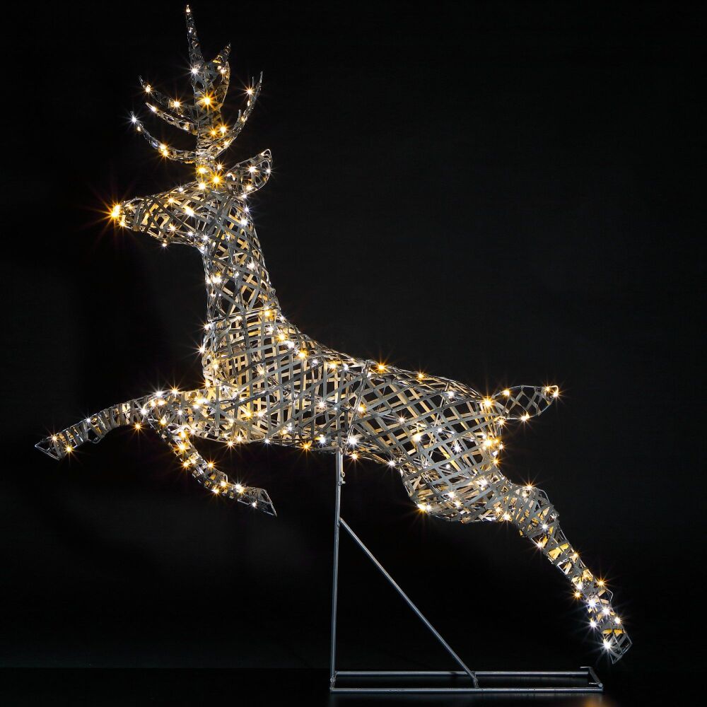 Grey Rattan - Richmond Leaping Stag - 1,5m - 300 Leds