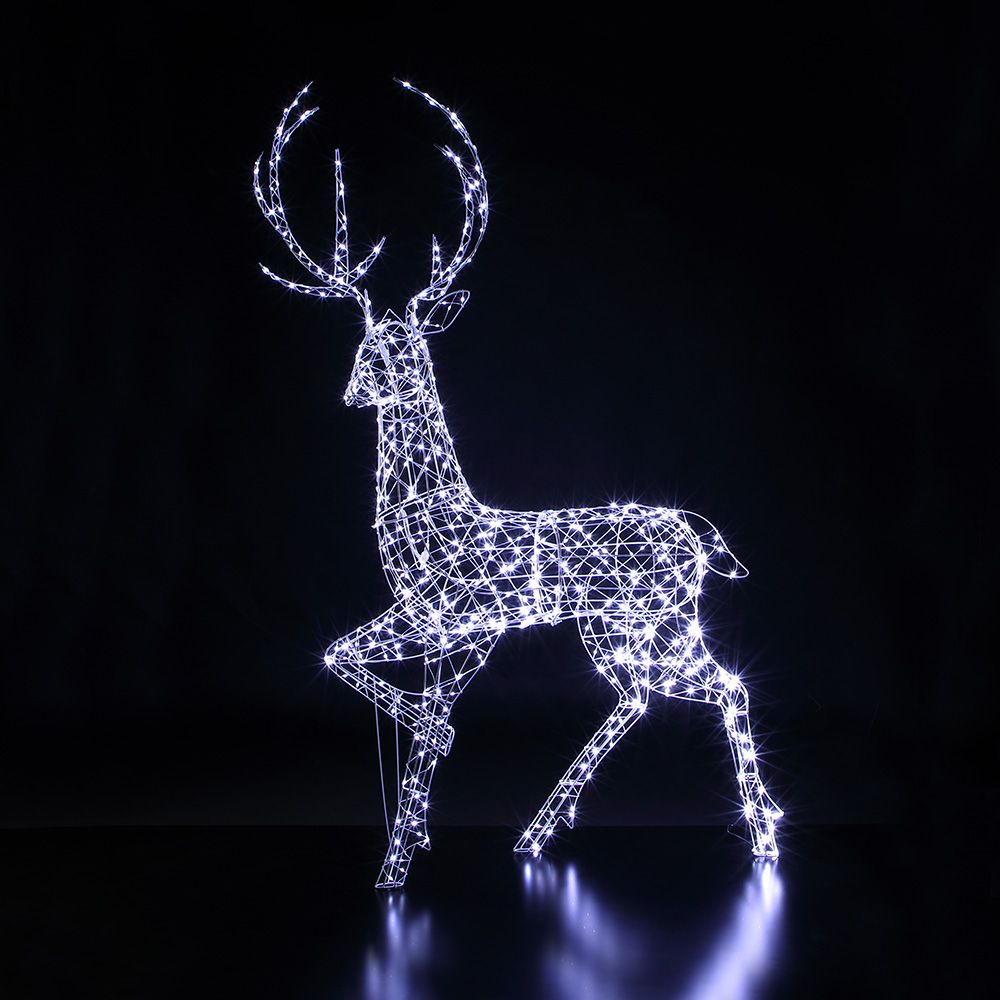 White Frame - Highland Stag - 1,9m - 750 Flexi Wire Leds