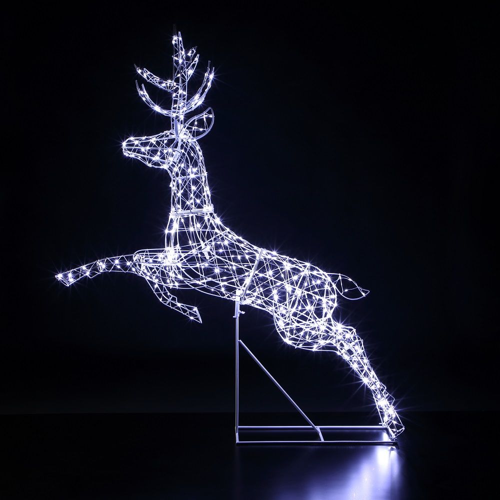 White Frame - Richmond Leaping Stag  - 1.5m - 460 Flexi Wire Leds