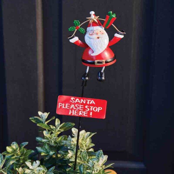 Xmas Garden Stake - Santa Claus