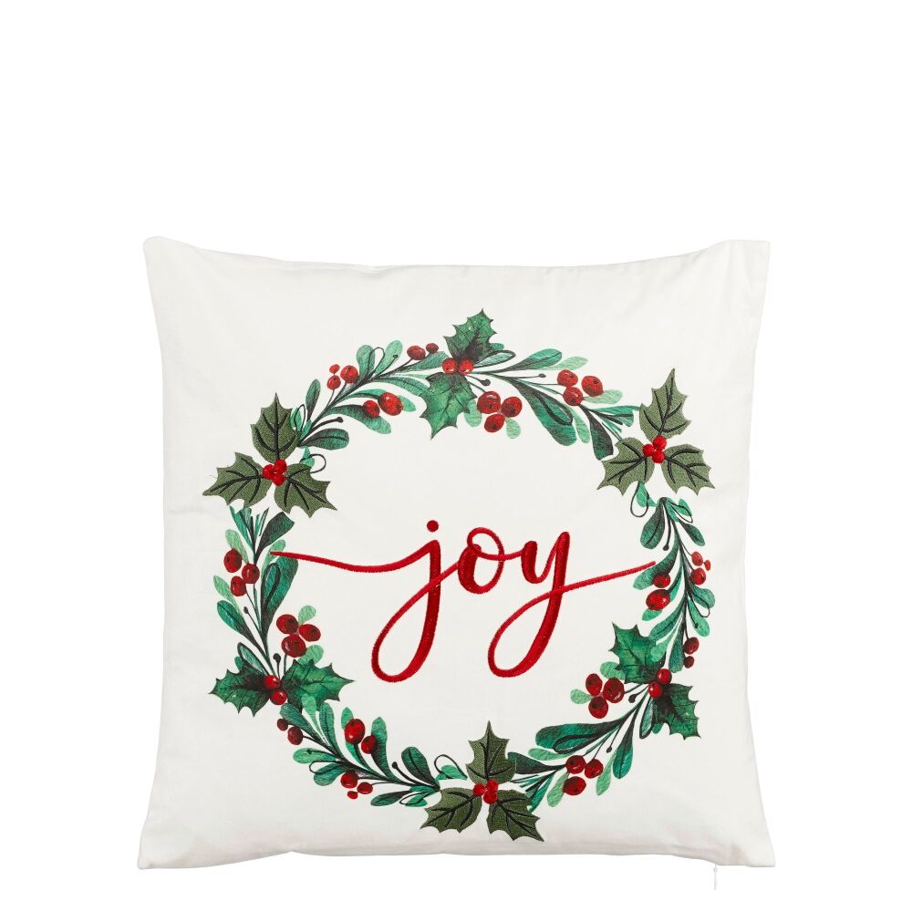 Cushion - Wreath JOY - White