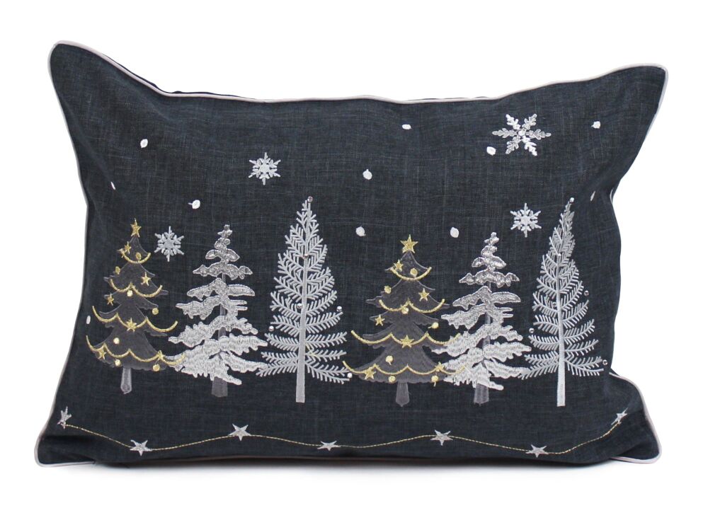 Cushion - Metallic tree - Grey