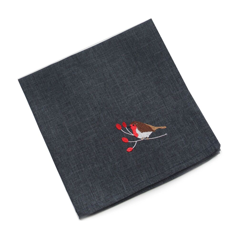 Napkins - Winter Robins - Grey