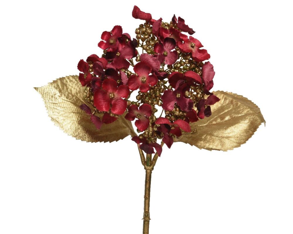 Flower Stem - Hydrangea - gold/red