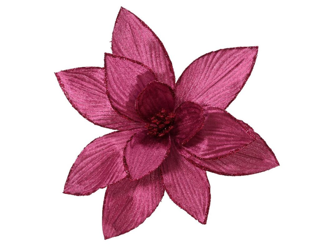 Poinsettia Dark Pink Velvet - 30cm