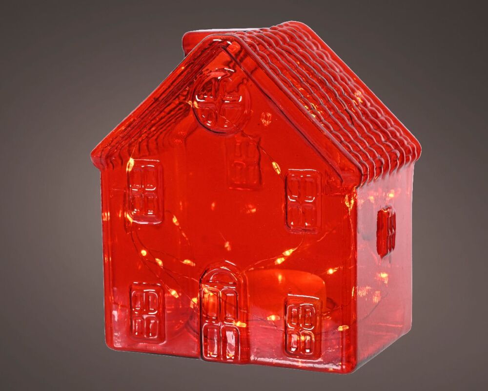 In-Lit Glass House - Red