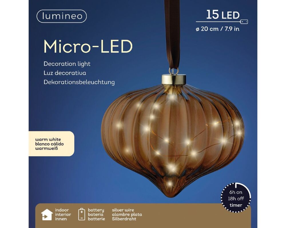 In-Lit Hanging Glass Decor - Onion - Brown