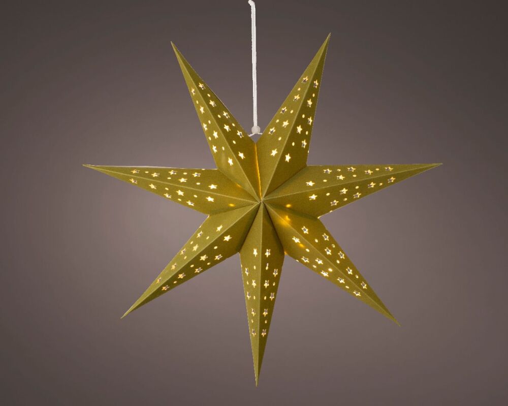 Christmas Paper LED Star - Green