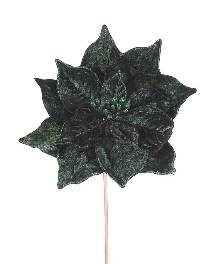 Christmas Poinsettia - Dark Green 23cm