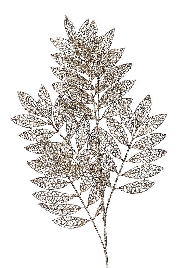 Chrismtas Branch - Champagne Gold Branch Leaves