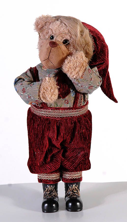 Christmas Firgure Mrs. Santa bear - Burgundy