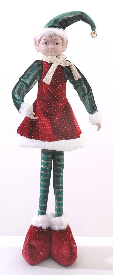 Christmas Elf Girl - Burgundy - Standing