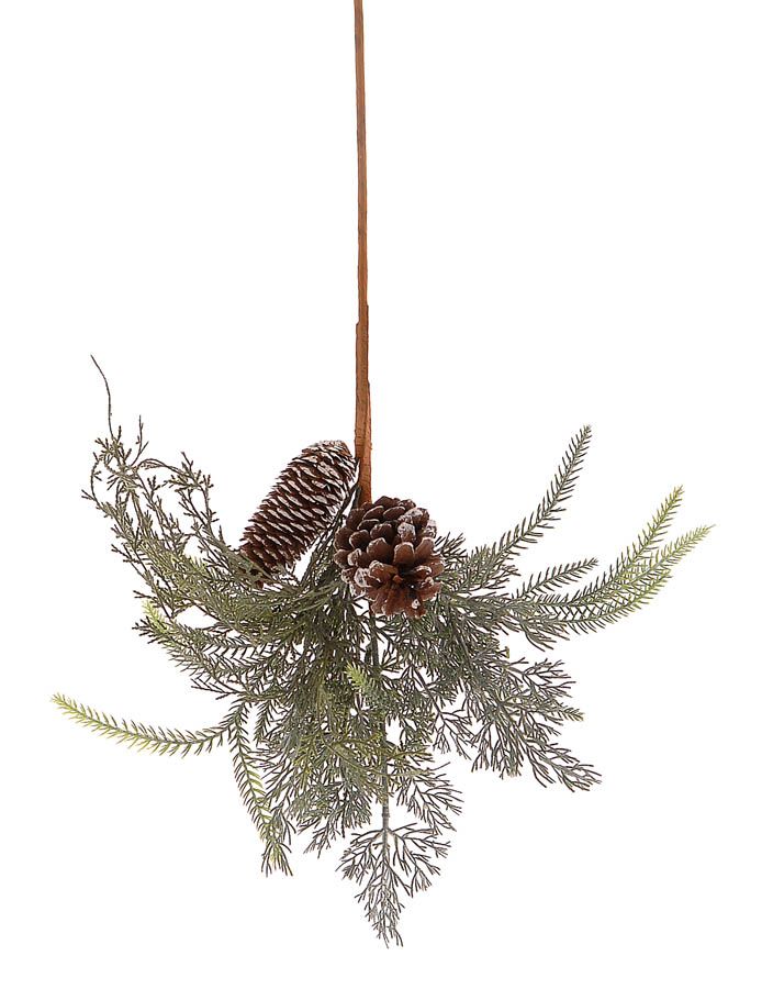 Green Hanging Bunch with pinecones