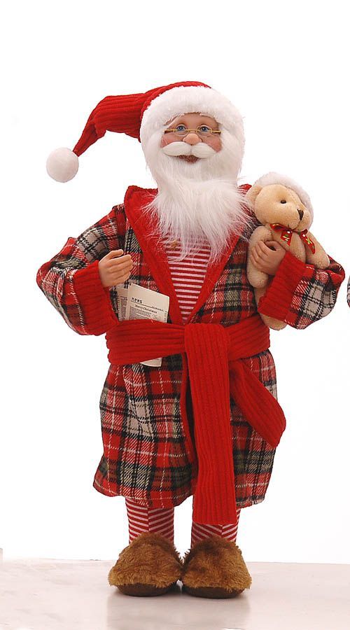 Christmas Figure - Mr Clause in Red/green Pyjama