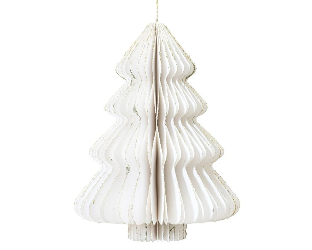 Tree Paper Ornament - Dia 15 - White