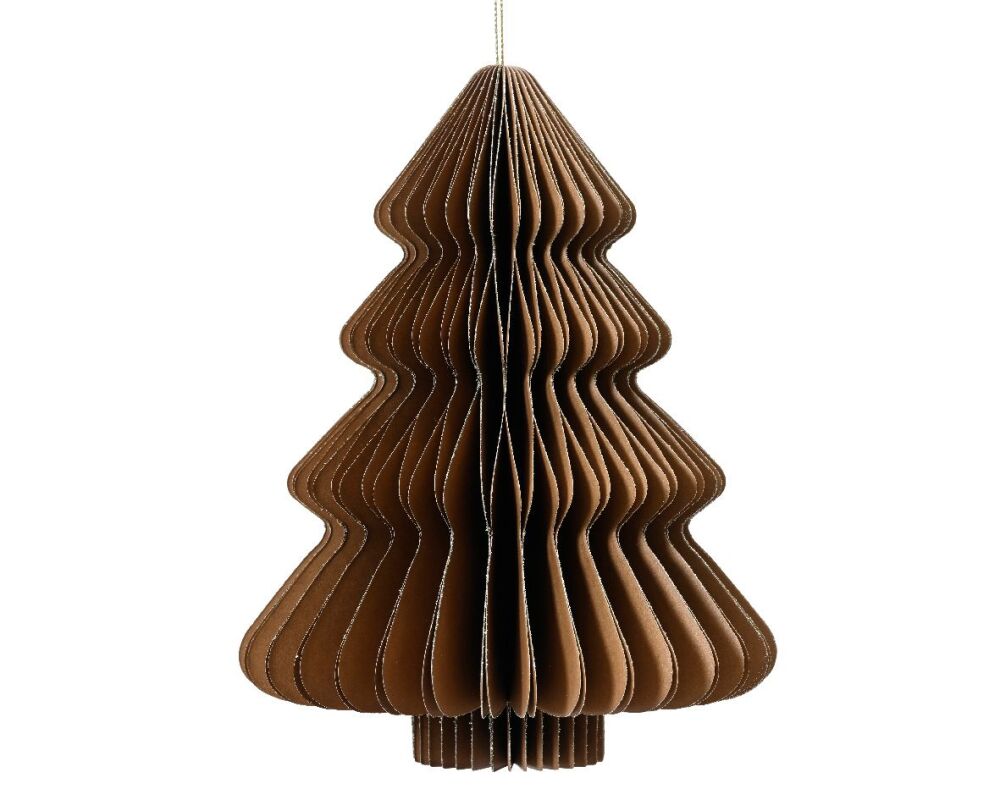 Tree Paper Ornament - Dia 15cm - Brown