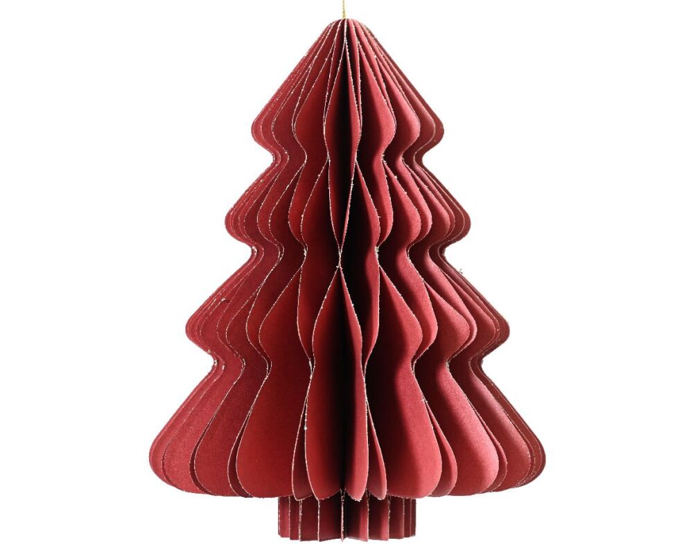 Tree Paper Ornament - Dia 15cm - Red