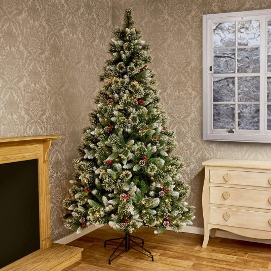 Sugar Pine Artificial Xmas Tree with Iced Tips 7ft